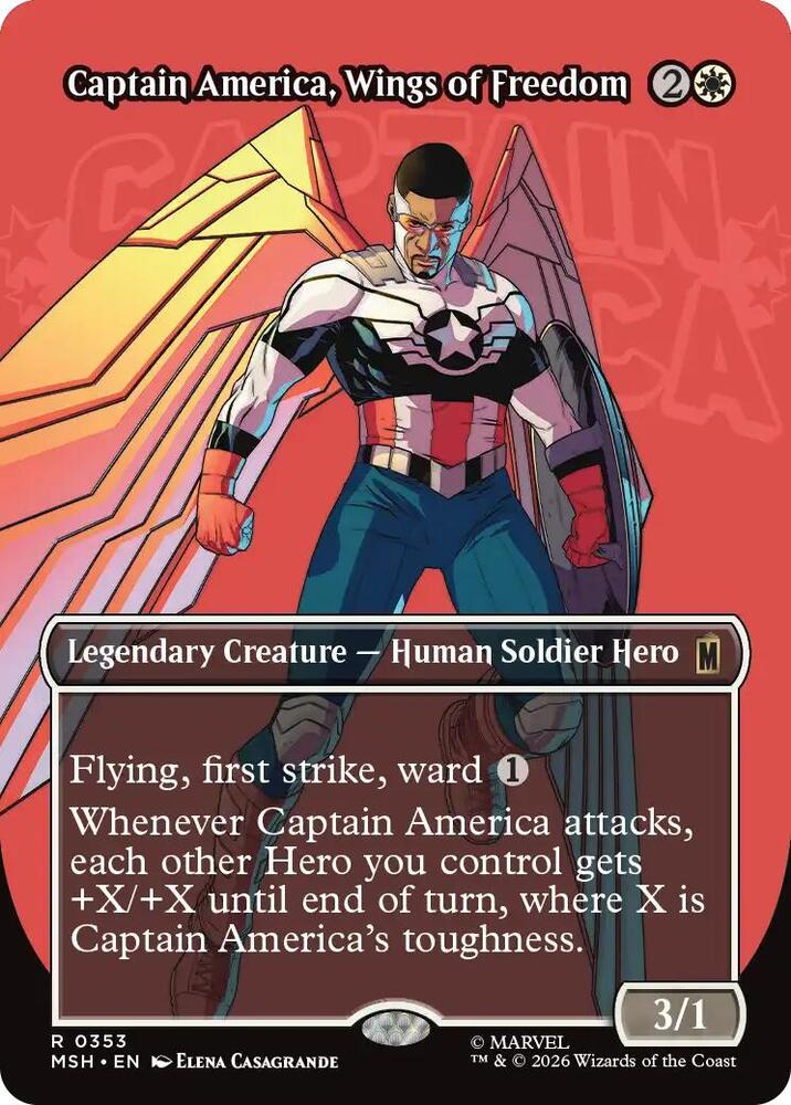 Captain America, Wings of Freedom [Borderless] #353 Magic Marvel Super Heroes