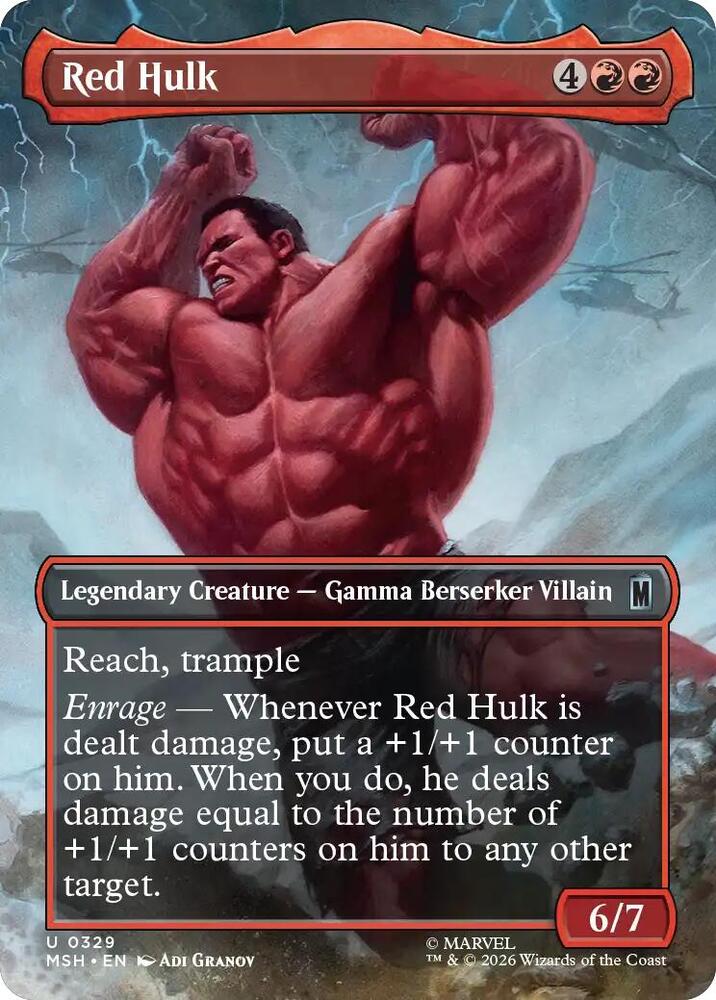 Red Hulk [Borderless Foil] #329 Magic Marvel Super Heroes