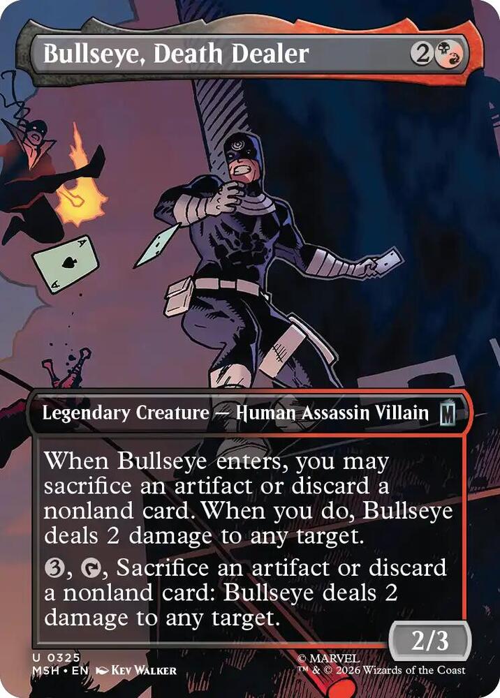 Bullseye, Death Dealer [Borderless Foil] #325 Magic Marvel Super Heroes