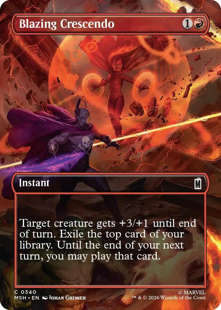 Blazing Crescendo [Borderless Foil] #340 Magic Marvel Super Heroes