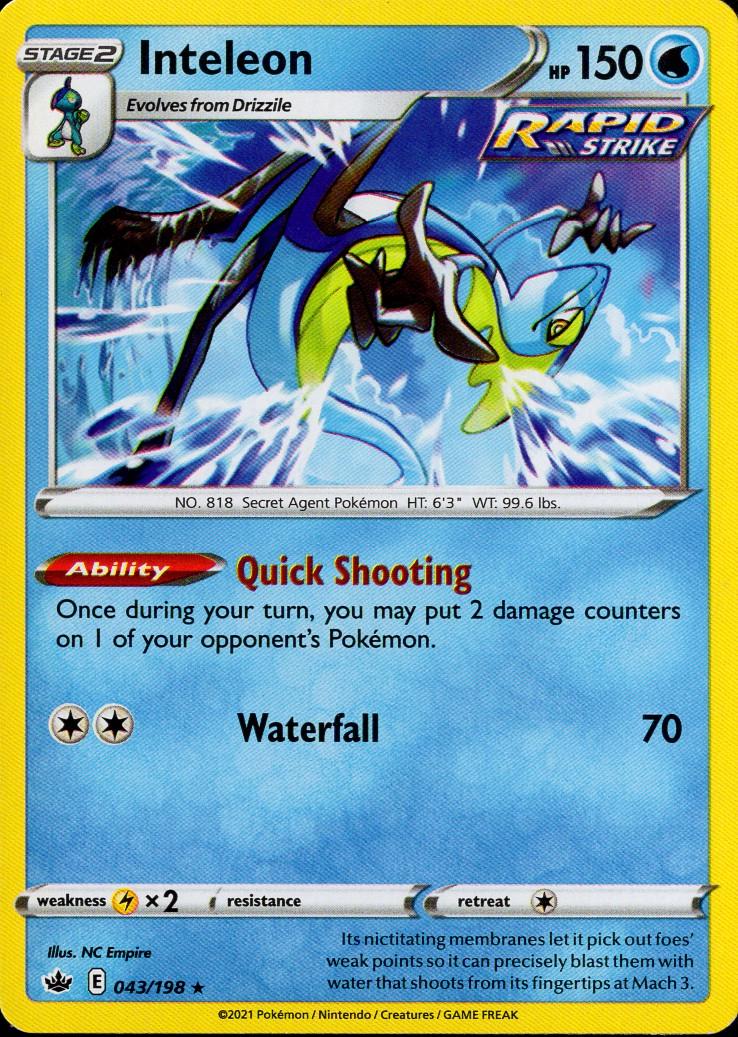 Inteleon [Cosmos Holo] #43 Pokemon Chilling Reign image 0