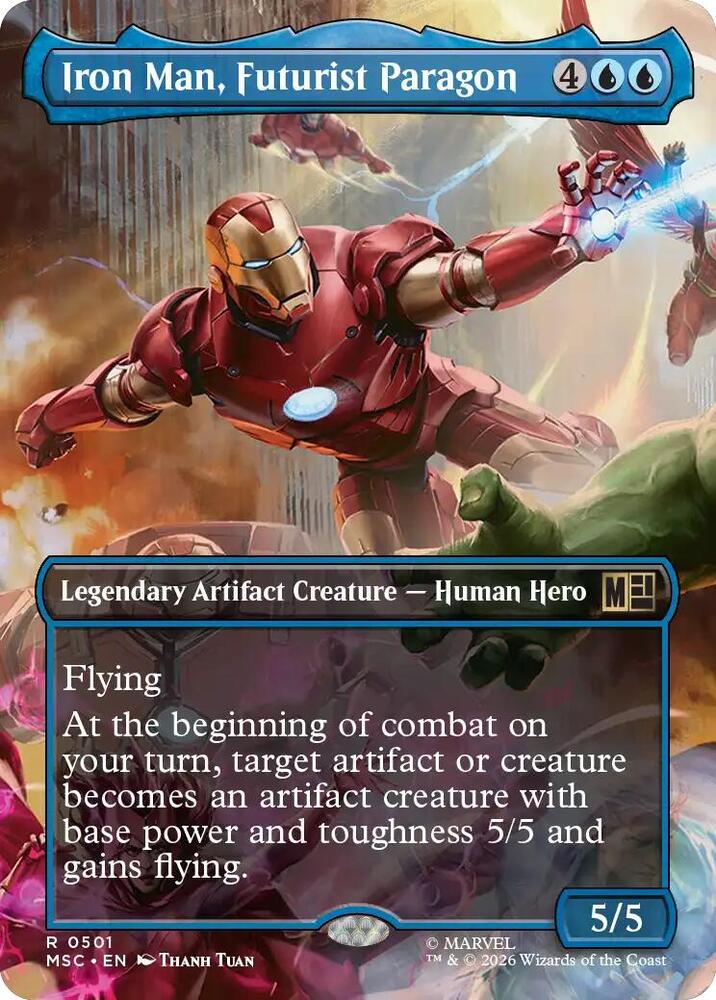 Iron Man, Futurist Paragon [Borderless] #501 Magic Marvel Super Heroes Commander