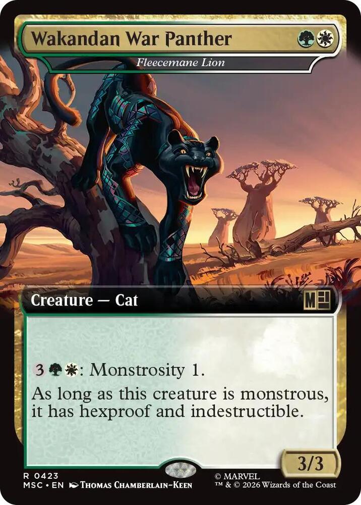 Wakandan War Panther - Fleecemane Lion [Extended Art] #423 Magic Marvel Super Heroes Commander