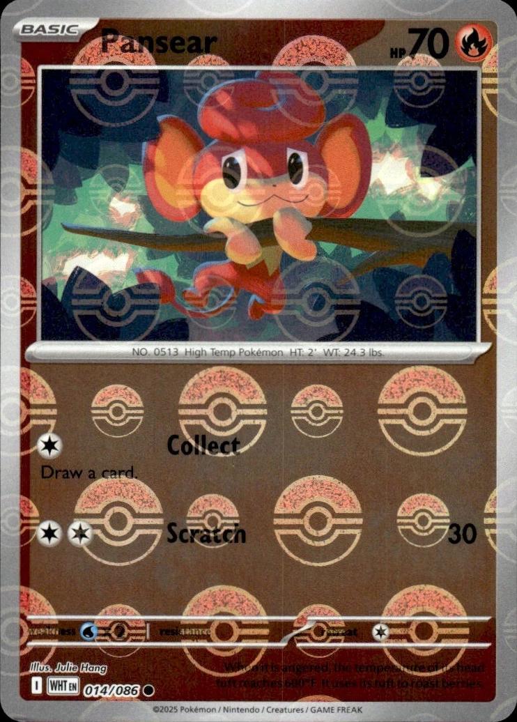 Pansear [Poke Ball] #14 Pokemon White Flare image 0