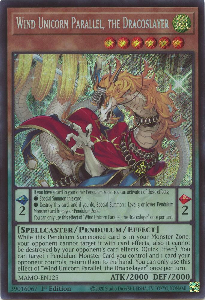 Wind Unicorn Parallel, the Dracoslayer [SR] MAMO-EN125 YuGiOh Magnificent Monsters