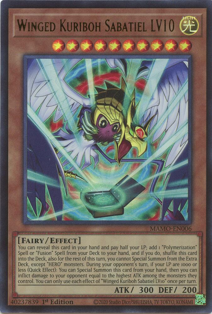 Winged Kuriboh Sabatiel LV10 MAMO-EN006 YuGiOh Magnificent Monsters