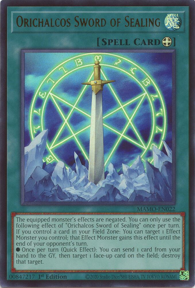 Orichalcos Sword of Sealing MAMO-EN022 YuGiOh Magnificent Monsters