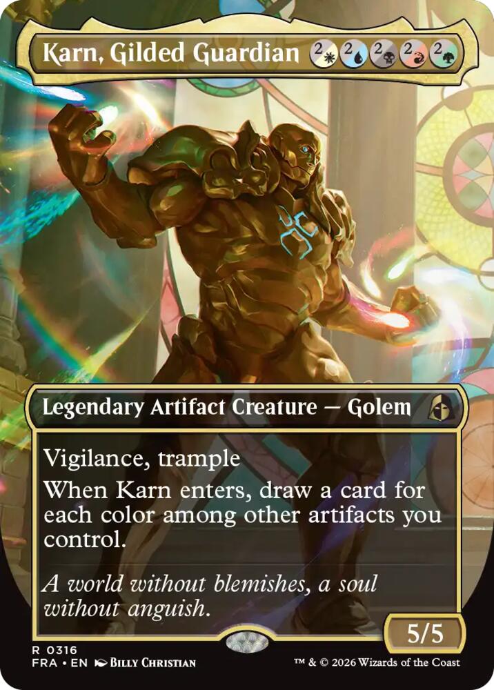 Karn, Gilded Guardian [Borderless] #316 Magic Reality Fracture