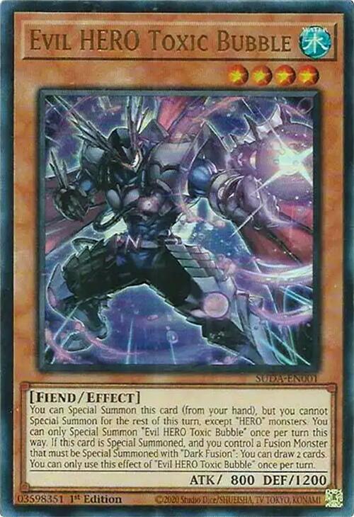 Evil HERO Toxic Bubble SUDA-EN001 YuGiOh Supreme Darkness image 0