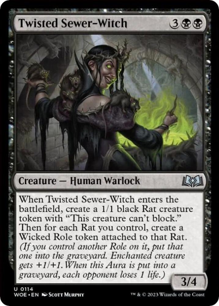 Twisted Sewer-Witch - Wilds of Eldraine #114 Foil image 0