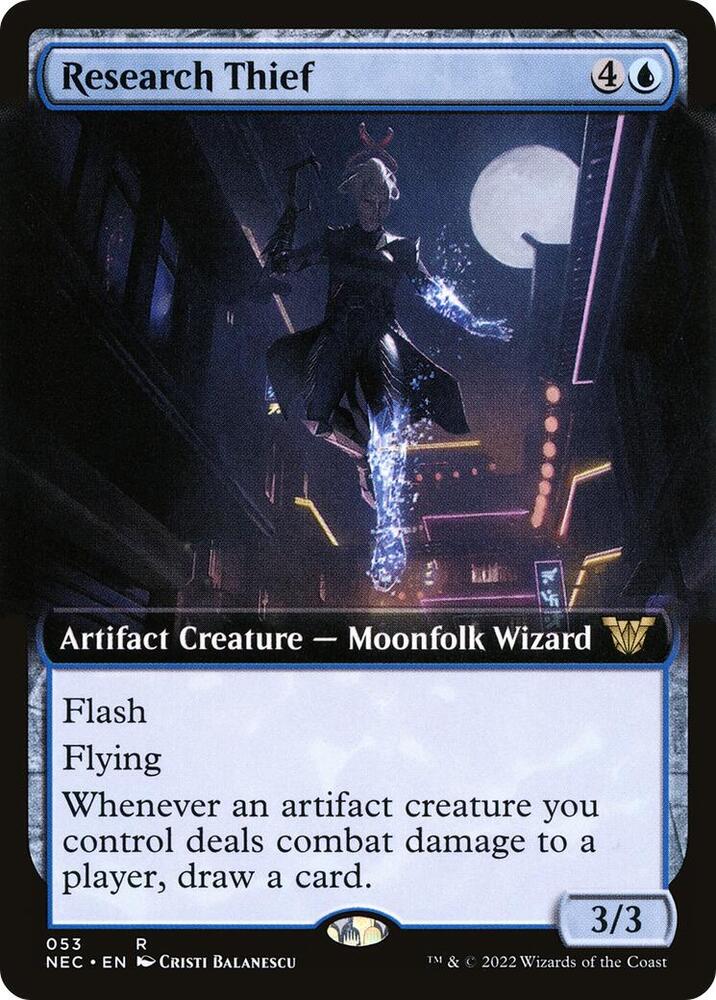 Research Thief [Extended Art] #53 Magic Kamigawa: Neon Dynasty Commander image 0