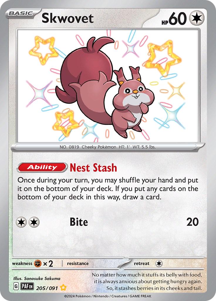 Skwovet #205 Pokemon Paldean Fates image 0