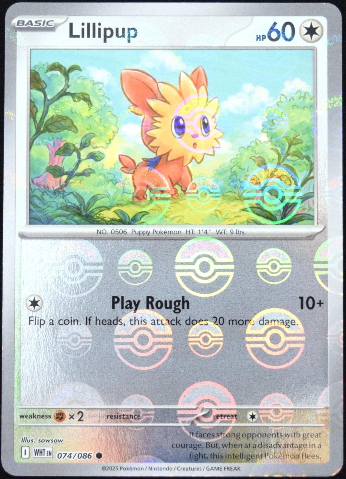 Lillipup [Poke Ball] #74 Pokemon White Flare image 0