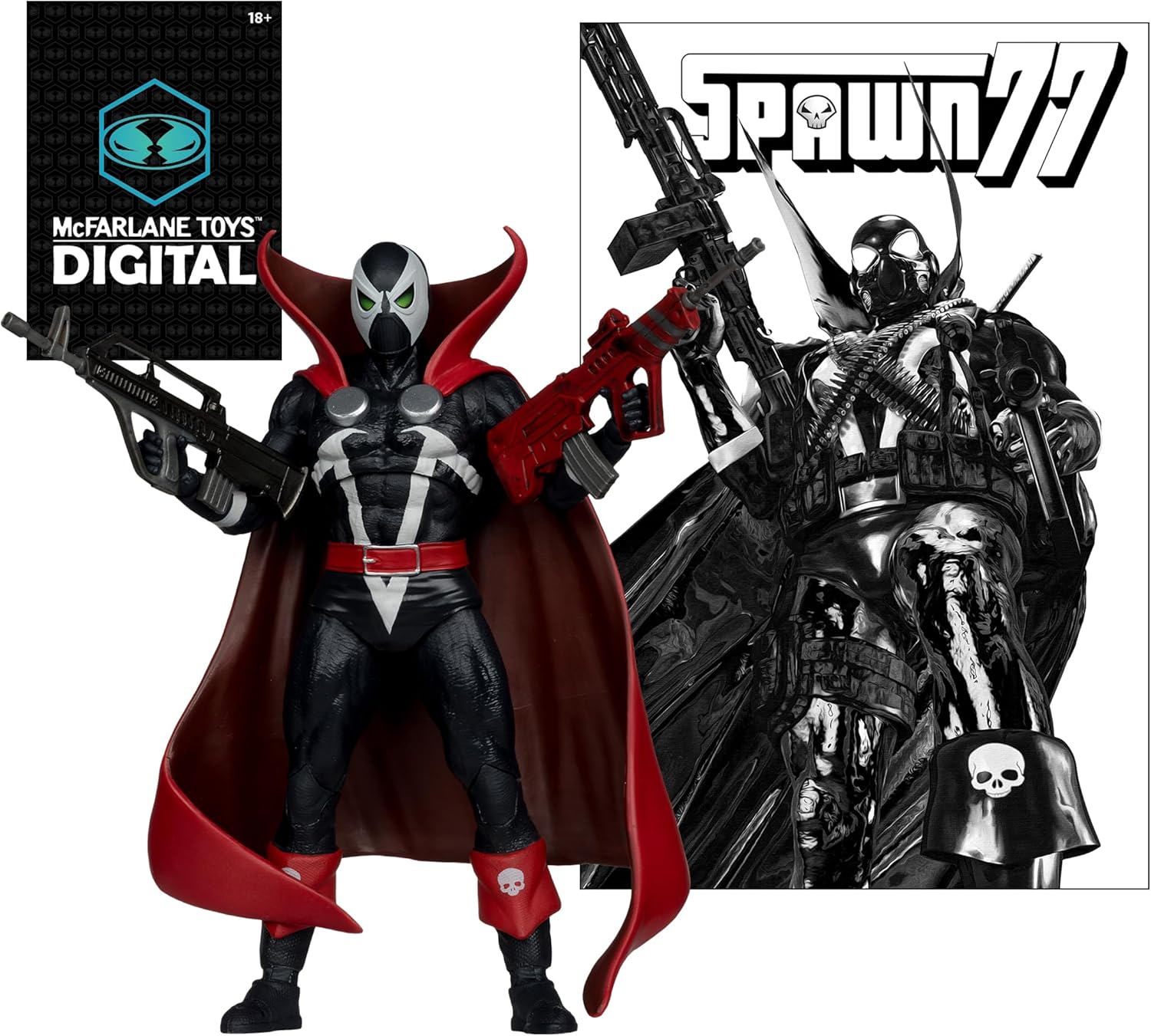 Spawn (1977 Variant) 7" Figure w/ Comic & Digital Collectible [Red Platinum Edition]