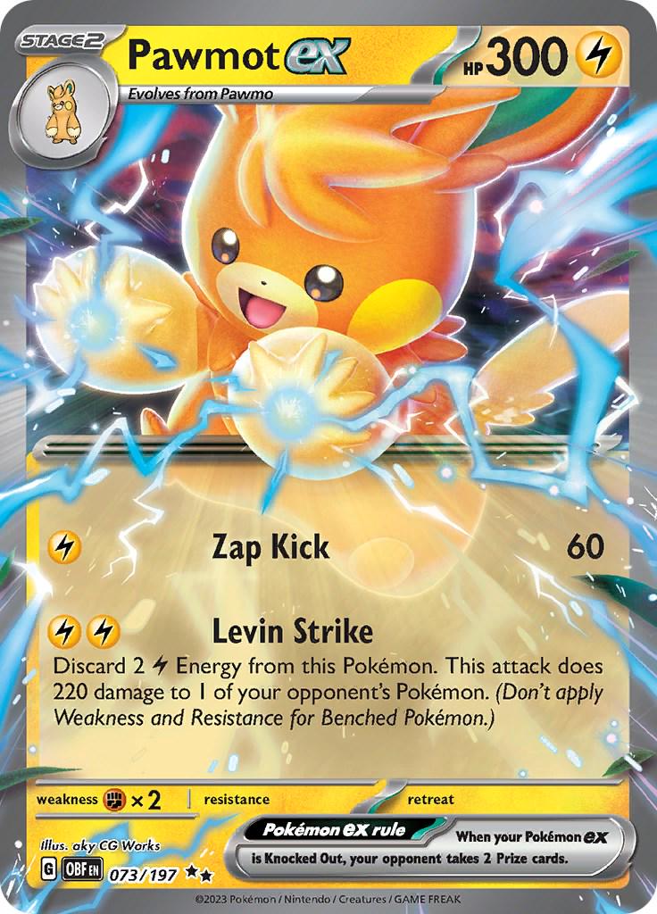 Pawmot ex #73 Pokemon Obsidian Flames image 0