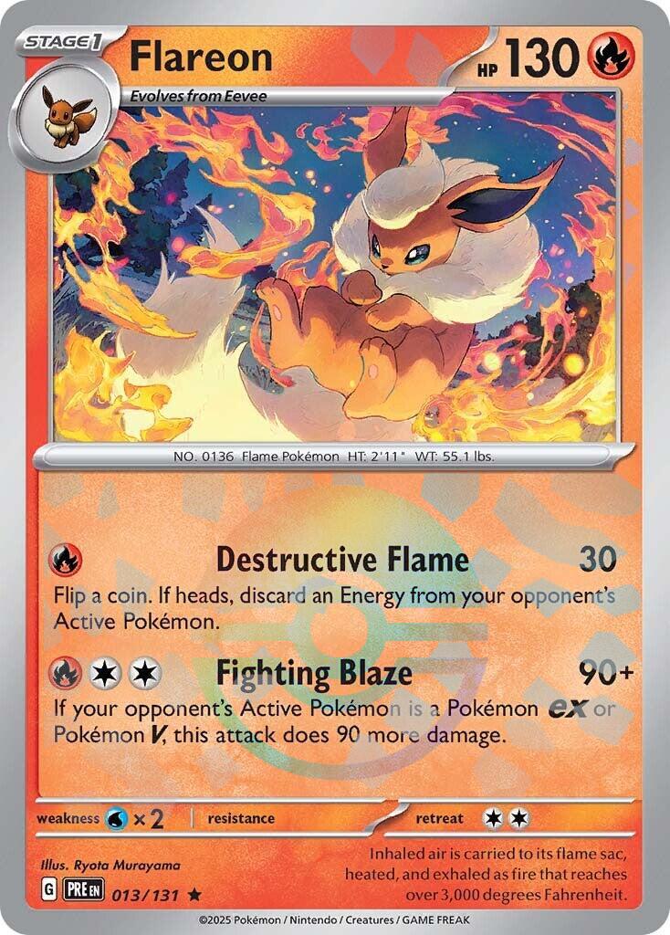 Flareon [Poke Ball] #13 Pokemon Prismatic Evolutions image 0