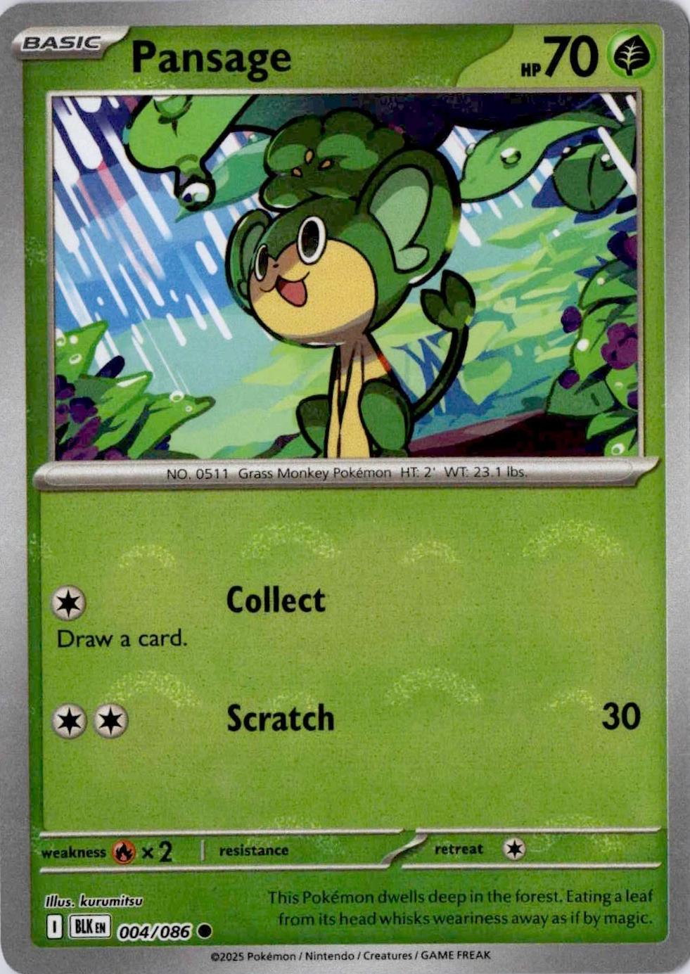 Pansage [Poke Ball] #4 Pokemon Black Bolt image 0