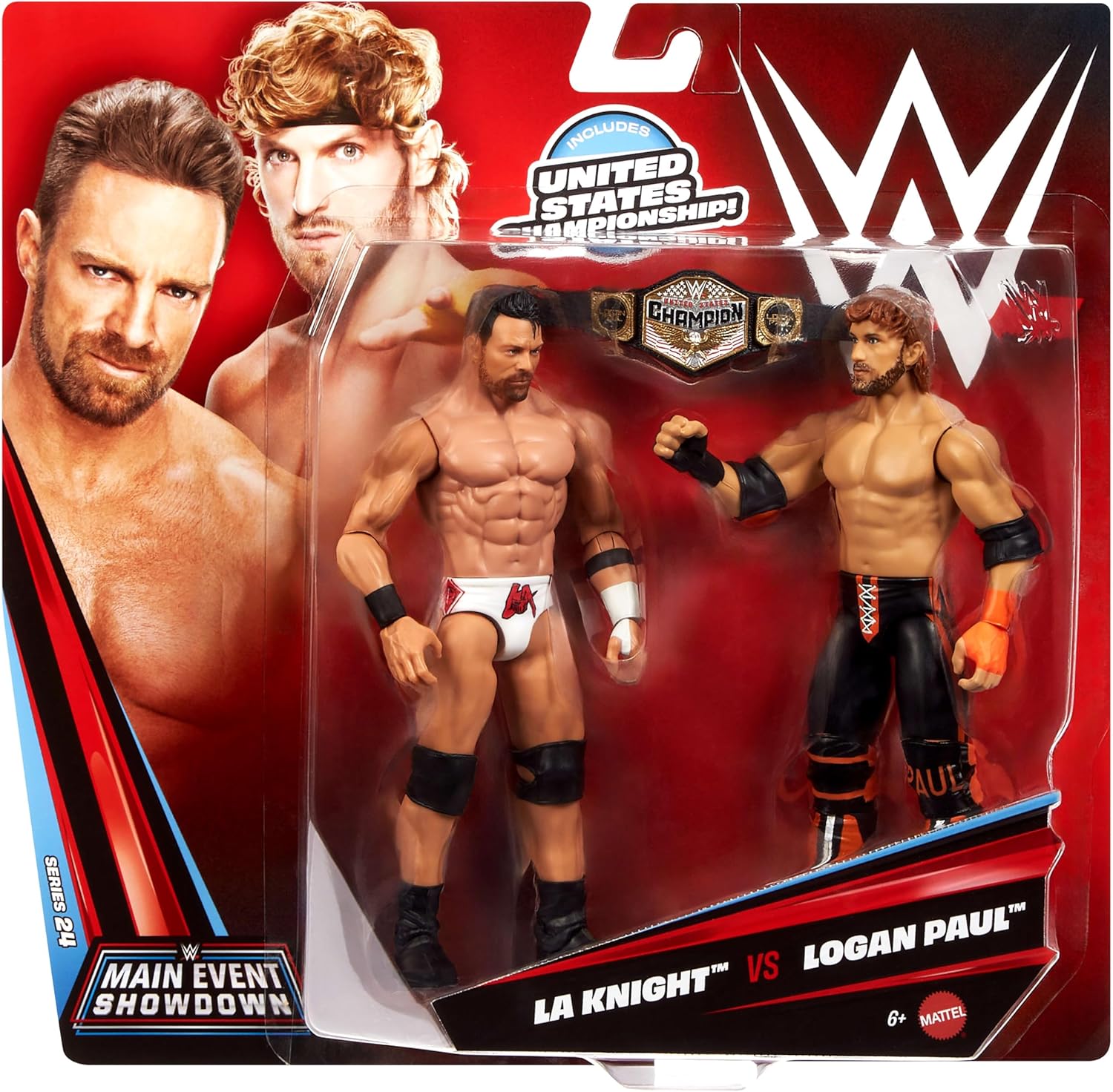 WWE Main Event Showdown - LA Knight VS. Logan Paul 2pk 6" Figures