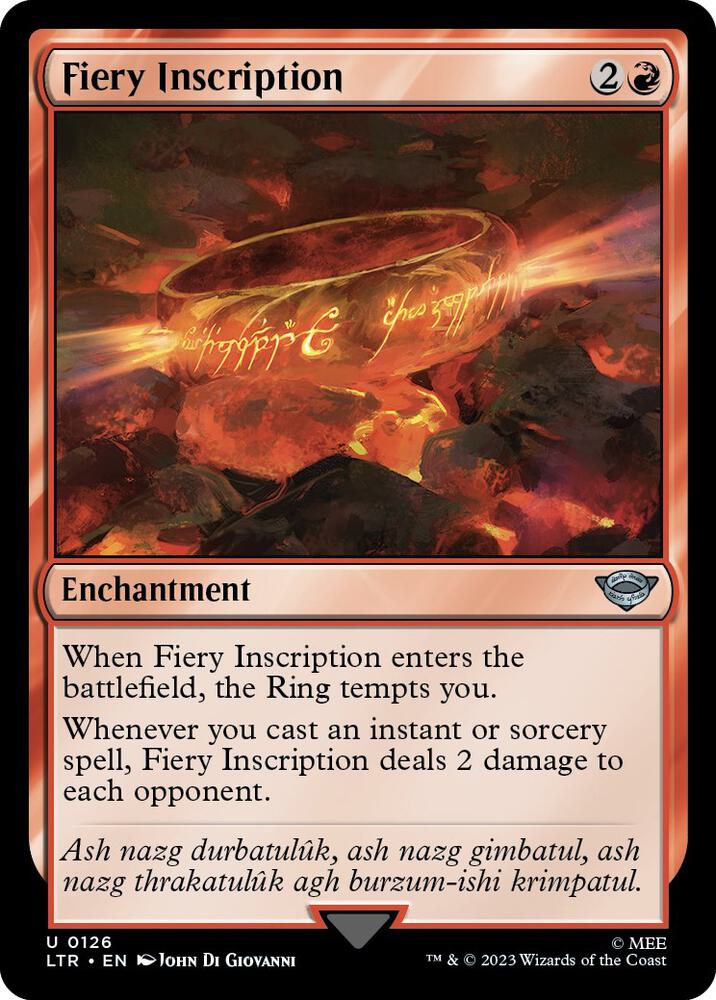 Fiery Inscription [Foil] #126 Magic Lord of the Rings image 0
