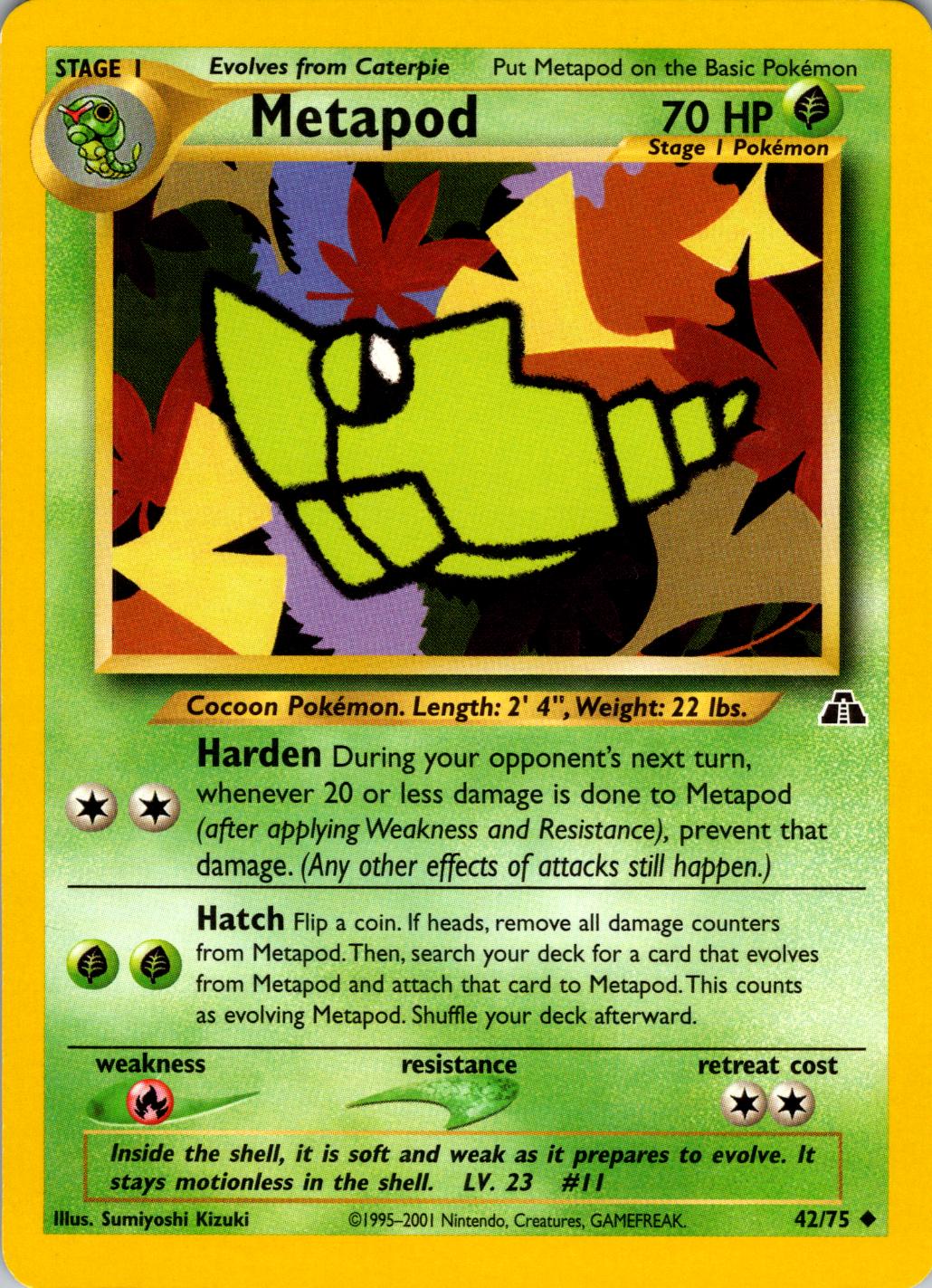 Metapod #42 Pokemon Neo Discovery (LP) image 0