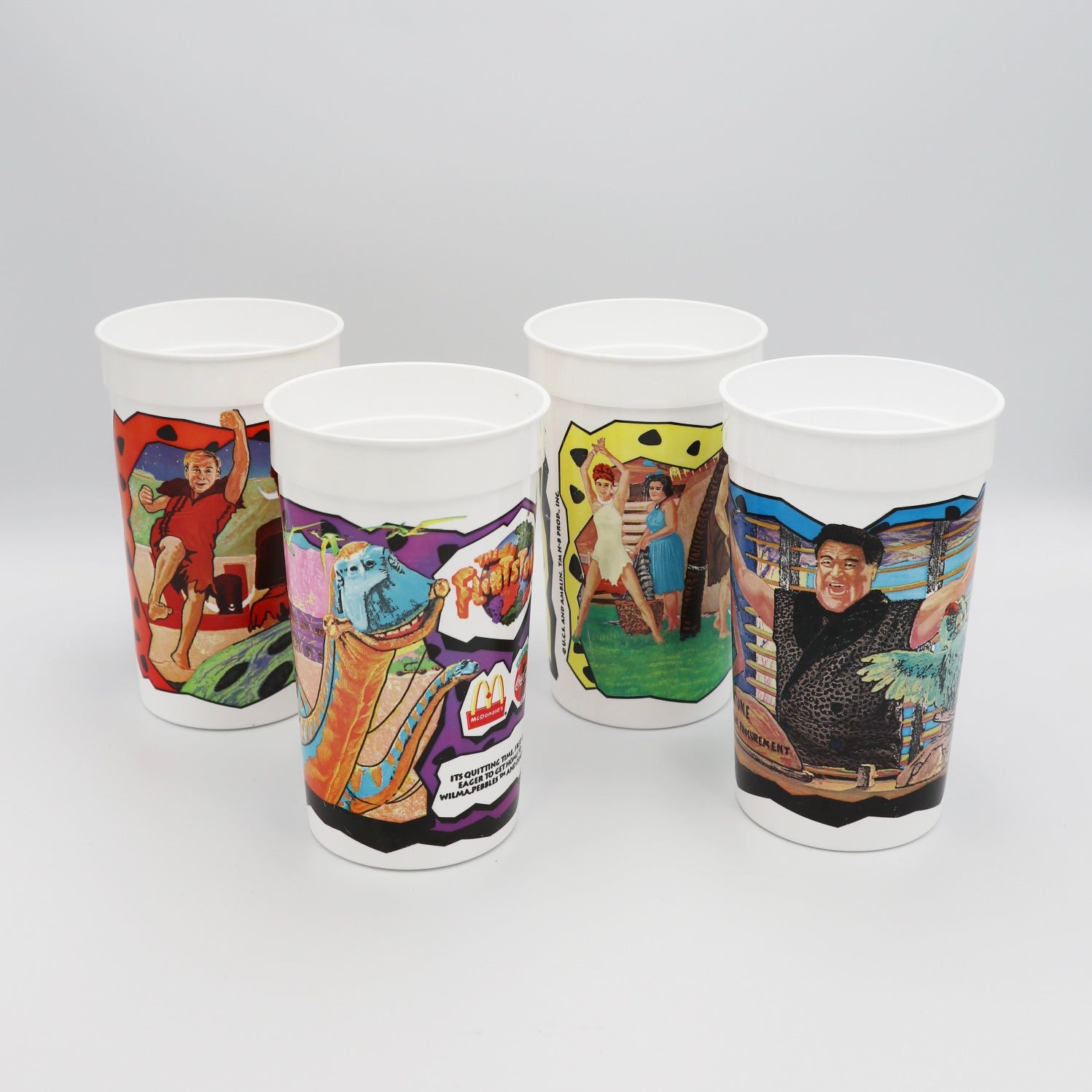 The Flintstones Set of 4 Vintage McDonalds Cups (1994) image 0