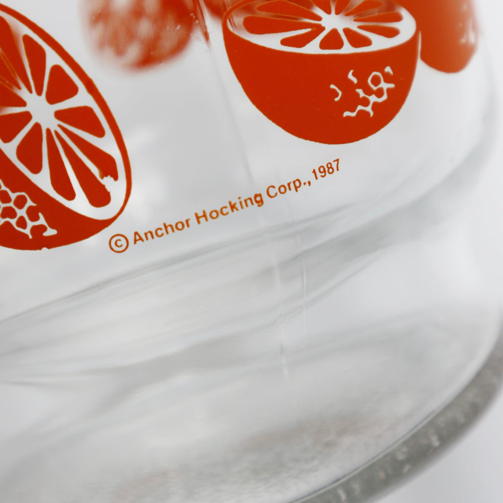 Vintage 1987 Anchor Hocking Orange Blossom Juice Carafe 9" (No Lid)