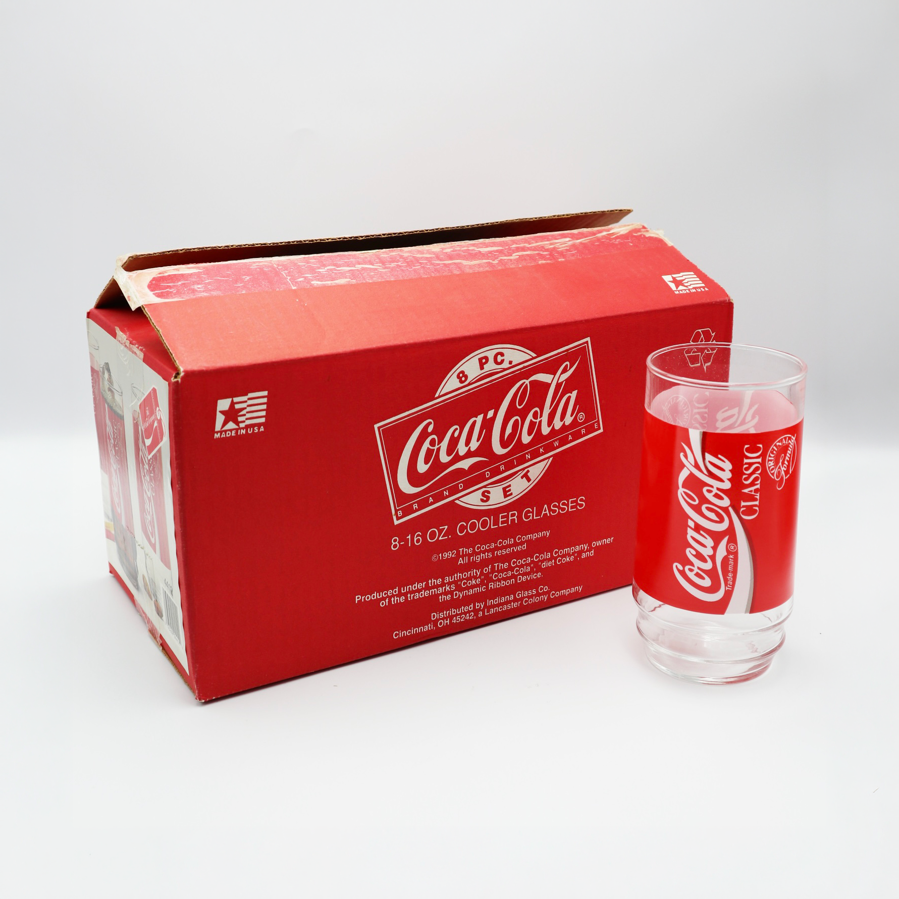1992 Coca-Cola 8-16oz Cooler Glasses (8pk)