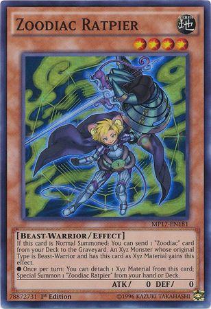 Zoodiac Ratpier MP17-EN181 YuGiOh 2017 Mega-Tin Mega Pack image 0
