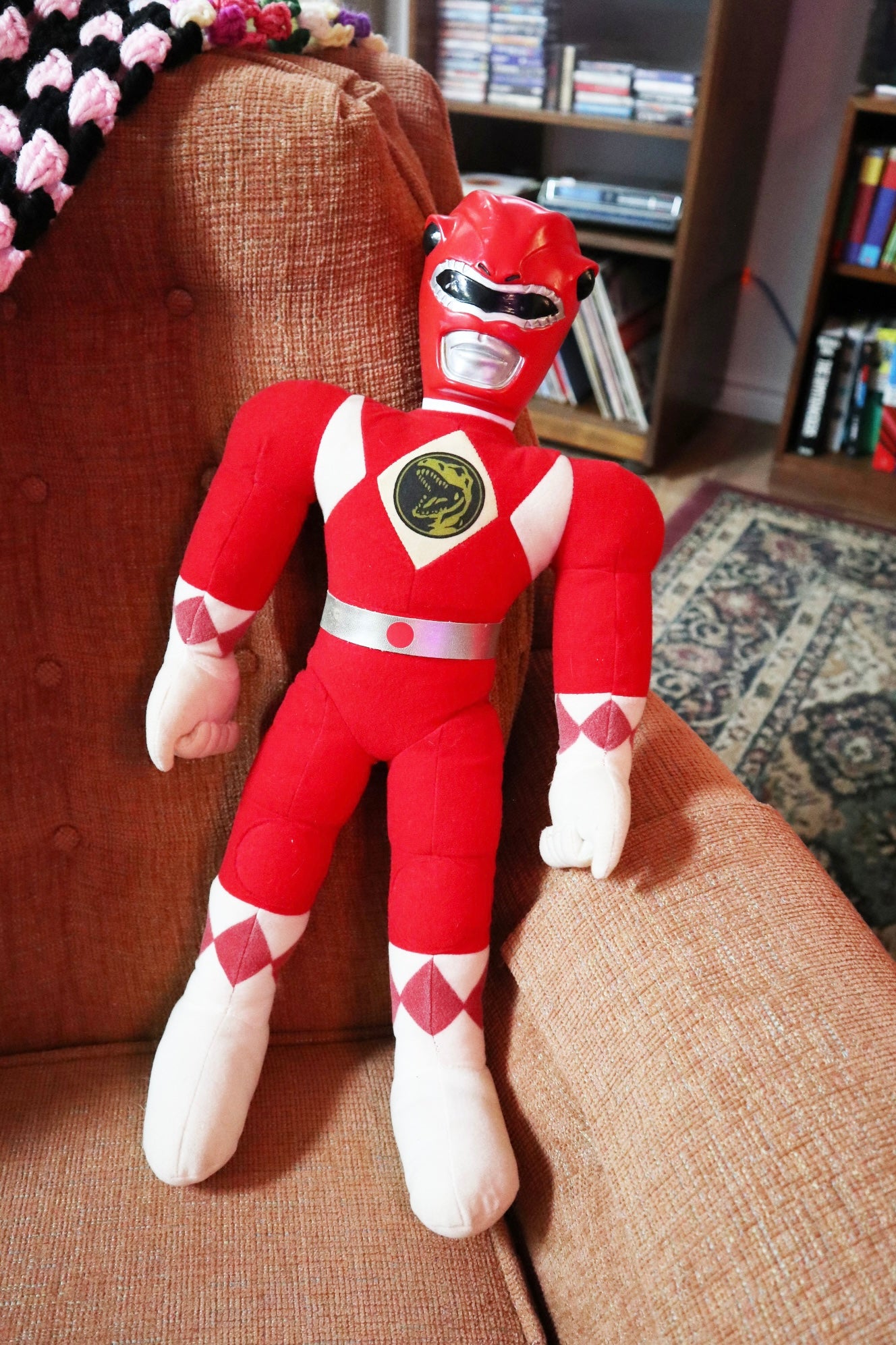 Power Rangers Action Pal Red Ranger 19" Plastic Head Plush (1993) image 0