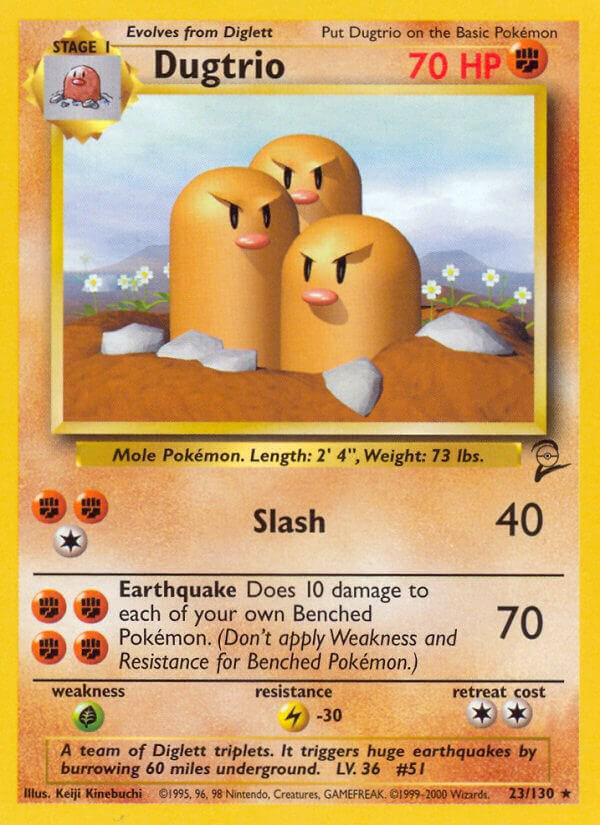Dugtrio #23 Pokemon Base Set 2 (HP) image 0