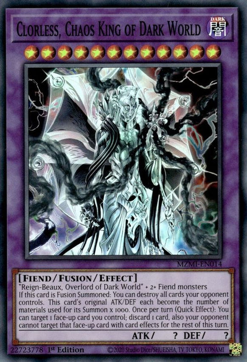 Clorless, Chaos King of Dark World MZMI-EN014 1st Edition image 0
