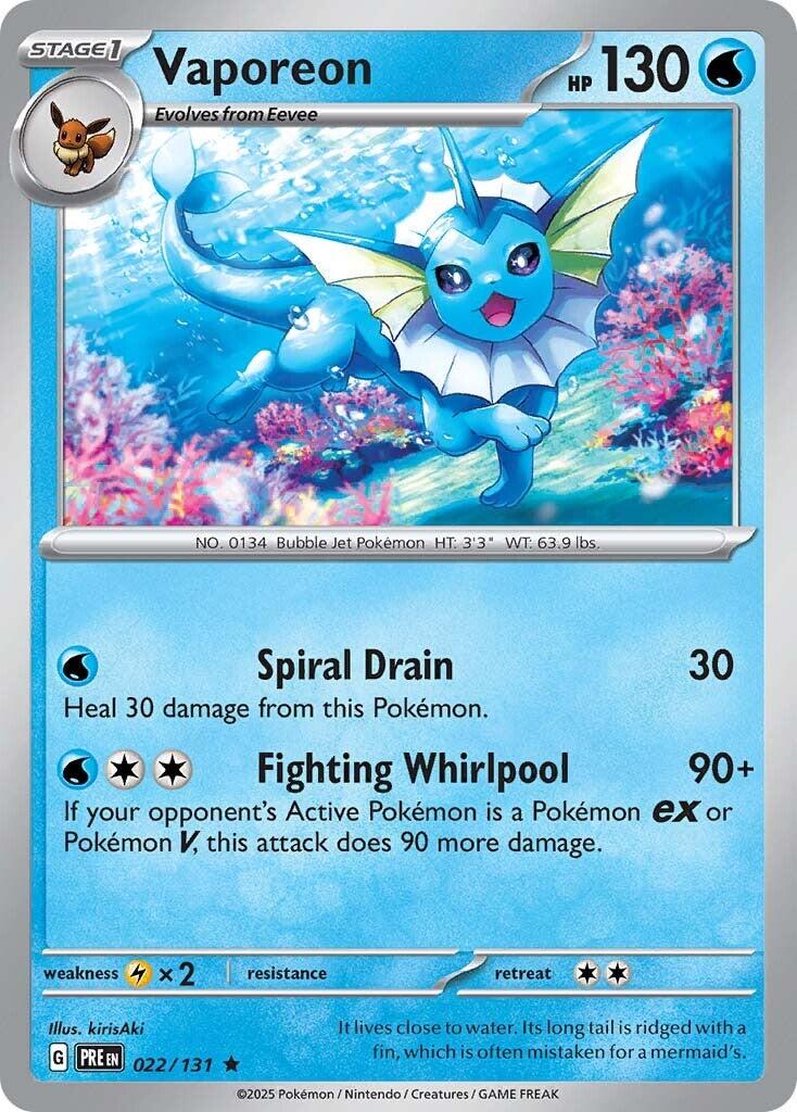 Vaporeon [Holo] #22 Pokemon Prismatic Evolutions image 0