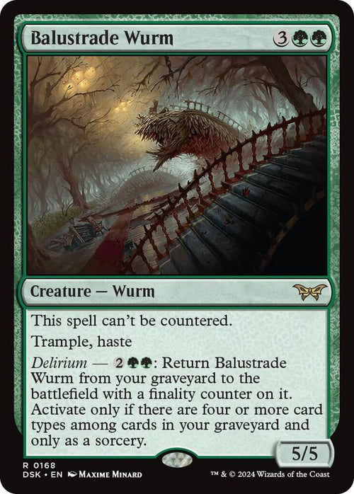 Balustrade Wurm #168 Magic Duskmourn: House of Horror image 0
