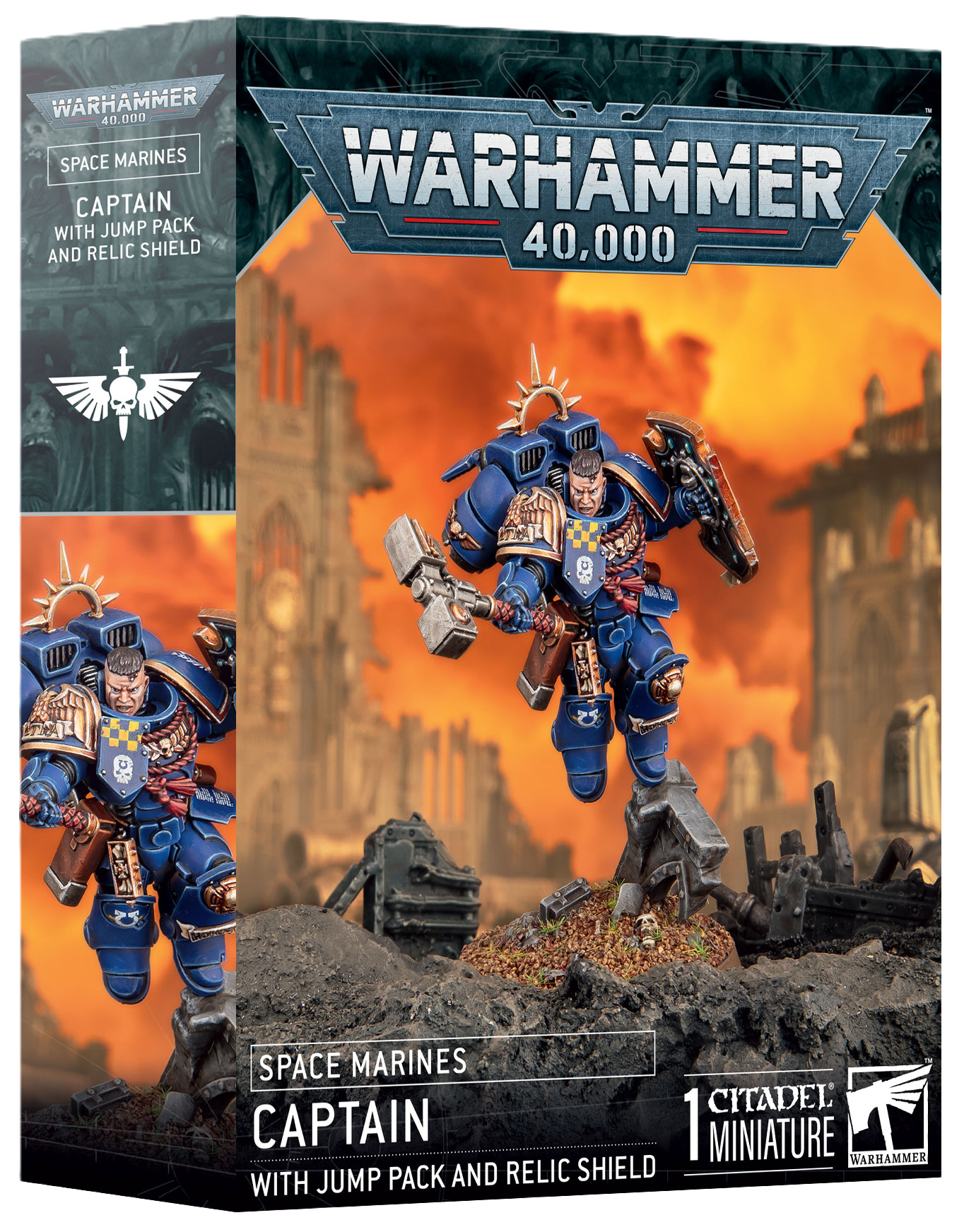 Warhammer 40k: Space Marines Captain with Jump Pack and Relic Shield image 0