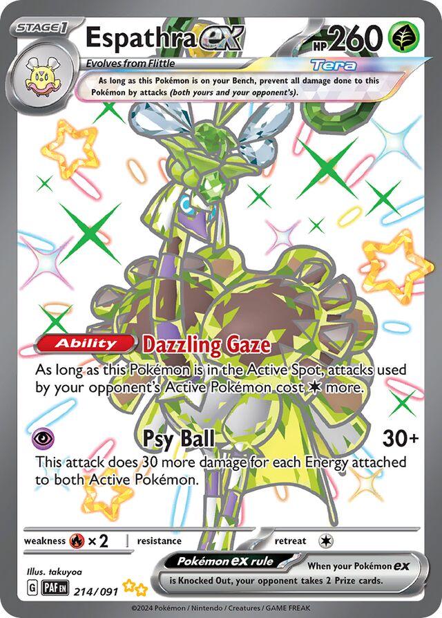 Espathra ex #214 Pokemon Paldean Fates image 0