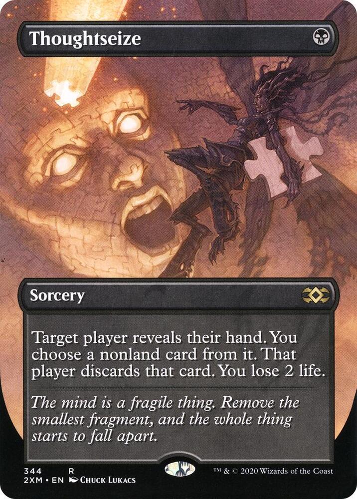 Thoughtseize [Borderless Foil] #344 Magic Double Masters image 0