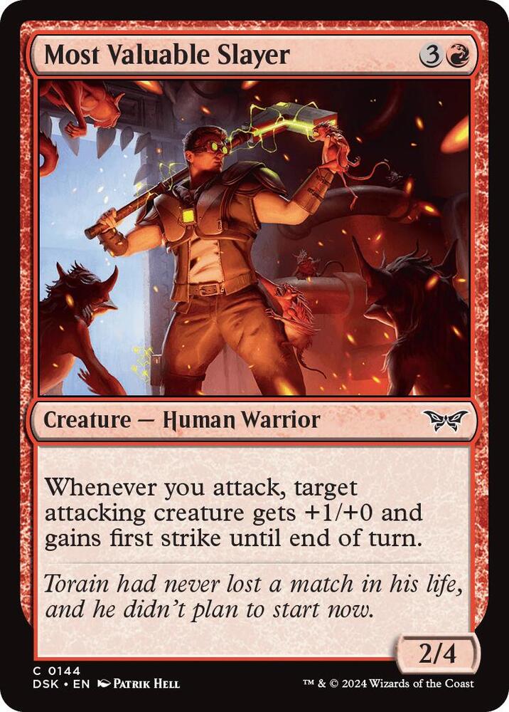 Most Valuable Slayer [Foil] #144 Magic Duskmourn: House of Horror image 0