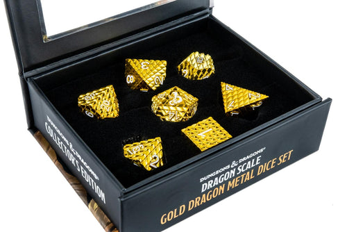 D&D Officially Licensed Dragon Scale Metal Dice Set: Gold
