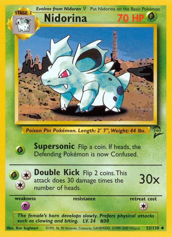 Nidorina #53 Pokemon Base Set 2 (MP) image 0