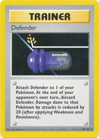 Defender [Shadowless] #80 Pokemon Base Set (MP) image 0