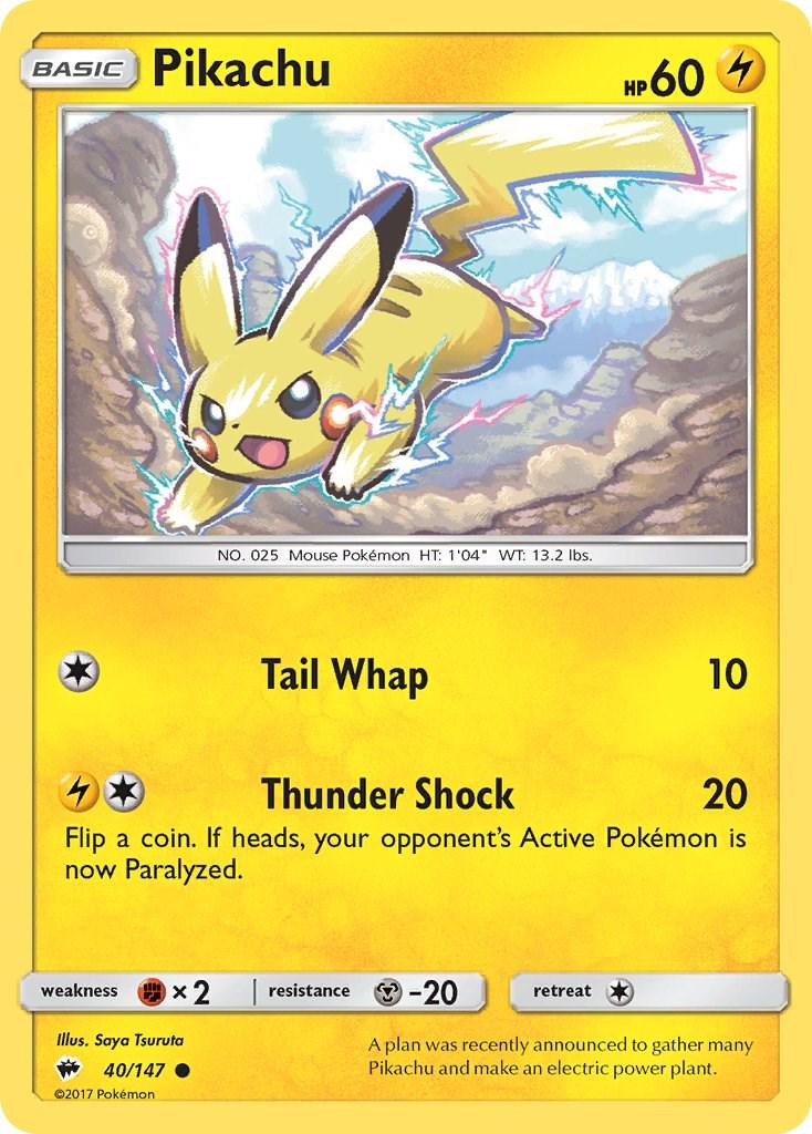Pikachu #40 Pokemon Burning Shadows image 0