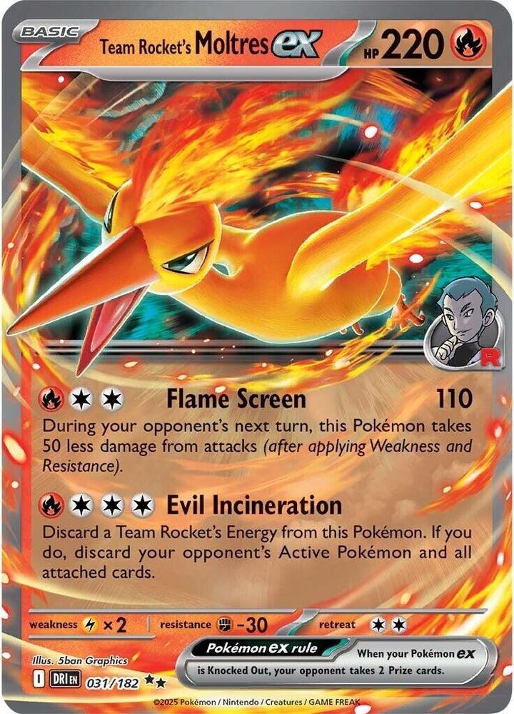 Team Rocket's Moltres Ex #31 Pokemon Destined Rivals image 0