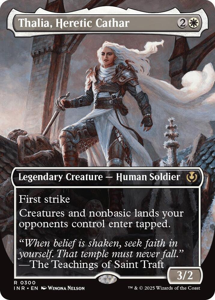 Thalia, Heretic Cathar [Borderless] #300 Magic Innistrad Remastered image 0