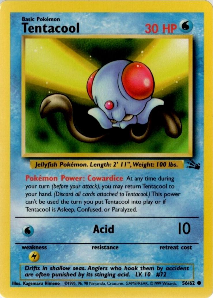 Tentacool #56 Pokemon Fossil (LP) image 0