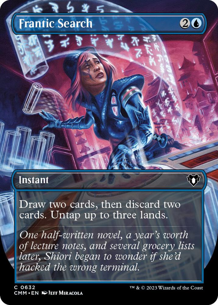 Frantic Search [Borderless] #632 Magic Commander Masters image 0