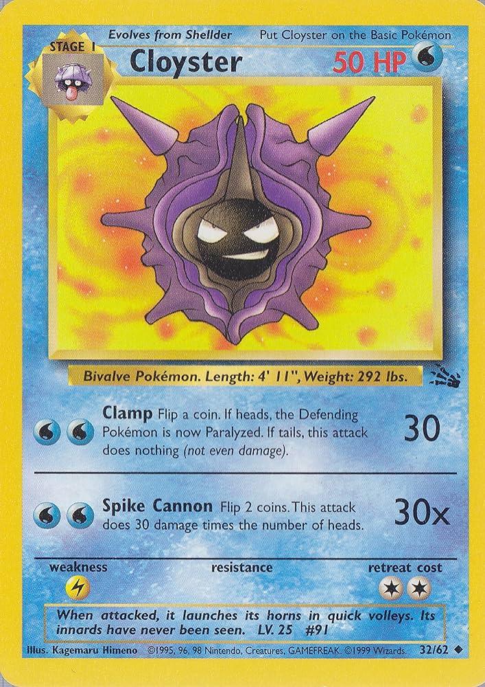 Cloyster #32 Pokemon Fossil (LP) image 0