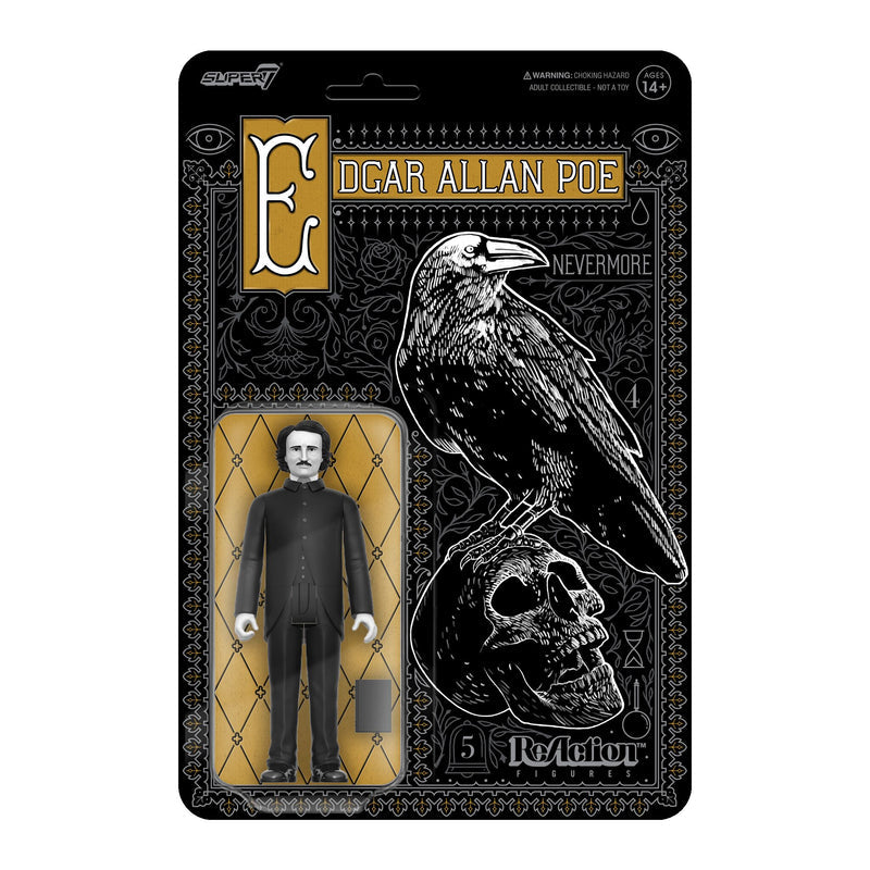 Super7 Edgar Allan Poe ReAction Figures Wave 01  Edgar Allan Poe (Greyscale) image 0