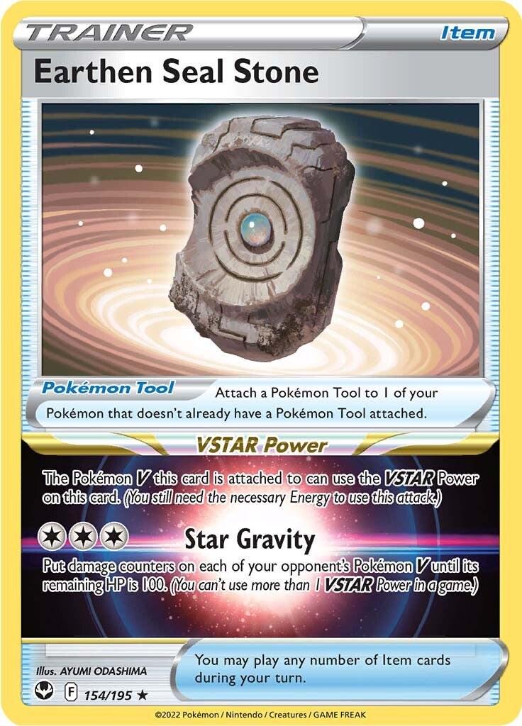 Earthen Seal Stone #154 Pokemon Silver Tempest image 0