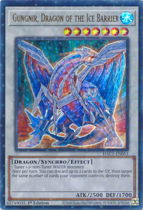 Gungnir, Dragon Of The Ice Barrier [Star Foil 1st Edition] HAC1-EN05 image 0