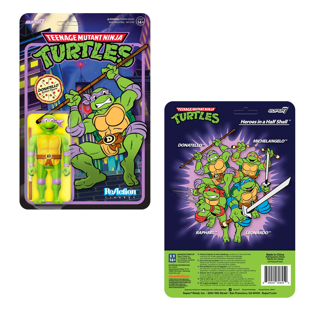 Super7 TMNT ReAction Donatello Cartoon Figure image 0